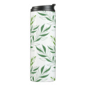 Grüne Foliage Muster elegant grün und weiß Thermosbecher (Nach links gedreht)