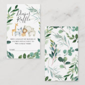 Grüne Foliage Safari Tiere Papierwickler Beilage Visitenkarte (Vorne/Hinten)