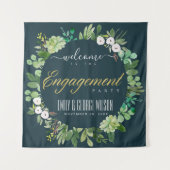 GRÜNE FOLIAGE WREATH WATERCOLOR VERLOBUNG WILLKOMM WANDTEPPICH (Vorderseite)