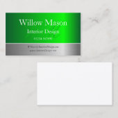 Grüne Folie und Hartstahl-Monogram-Visitenkarte Visitenkarte (Vorne/Hinten)