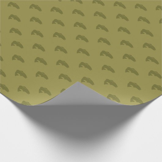 Grüne Forellenbarsch-Fische | irgendein Geschenkpapier (Ecke)