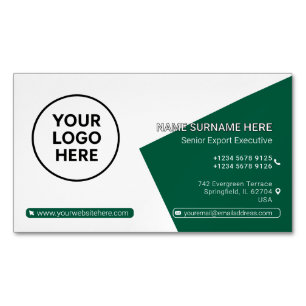 Grüne formelle QR-Professionelle moderne Unternehm Magnetische Visitenkarte