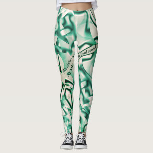 Grüne Formen aus Acryl, einige grüne Farbtöne Leggings