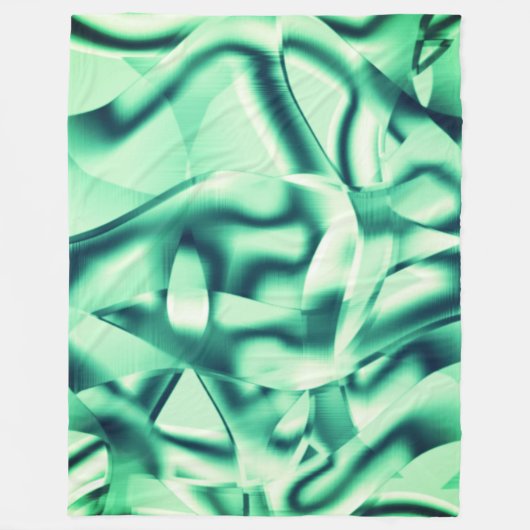 Grüne Formen aus Acryl, einige Minzetöne Fleecedecke (Vorderseite)
