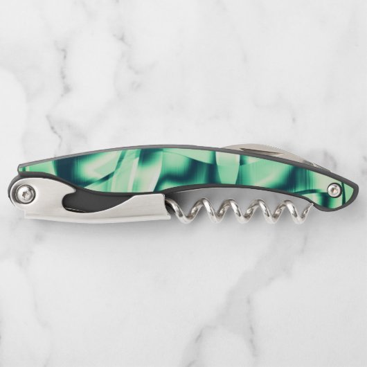 Grüne Formen aus Acryl, einige Minzetöne Kellnermesser (Vorderseite)