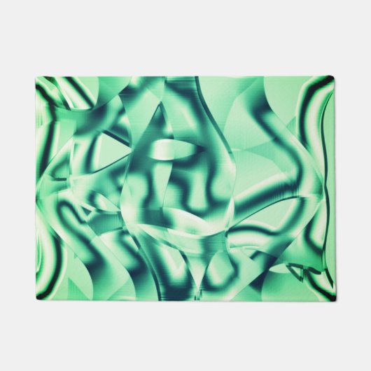 Grüne Formen aus Acryl, einige Minzfarben Fußmatte (Vorderseite)