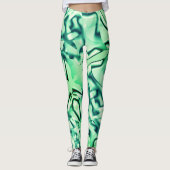 Grüne Formen aus Acryl, einige Minzfarben Leggings (Vorderseite)