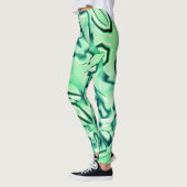 Grüne Formen aus Acryl, einige Minzfarben Leggings (Links)