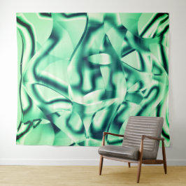 Grüne Formen aus Acryl, einige Minzfarben Wandteppich