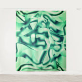 Grüne Formen aus Acryl, einige Minzfarben Wandteppich (Vorderseite)