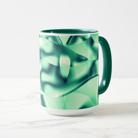 Grüne Formen aus Acryl, minzgrün Tasse (VorderseiteRechts)
