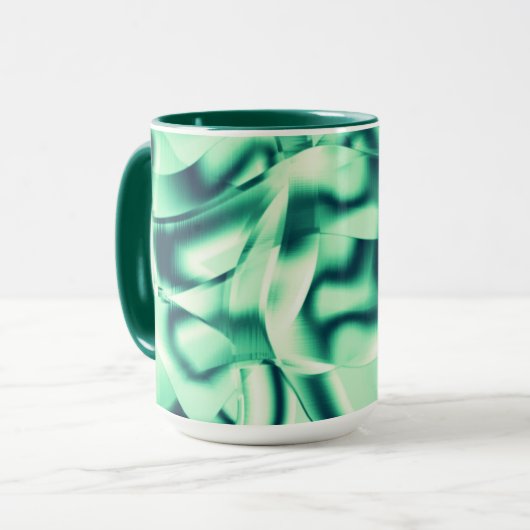 Grüne Formen aus Acryl, minzgrün Tasse (Vorderseite Links)