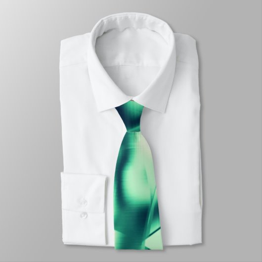 Grüne Formen aus Acryl, mit Pfefferminztönen Krawatte (Gebunden)