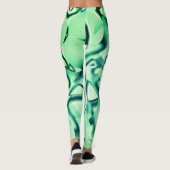 Grüne Formen aus Acryl, mit Pfefferminztönen Leggings (Rückseite)