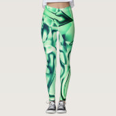 Grüne Formen aus Acryl, mit Pfefferminztönen Leggings (Vorderseite)
