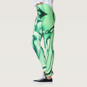 Grüne Formen aus Acryl, mit Pfefferminztönen Leggings (Links)