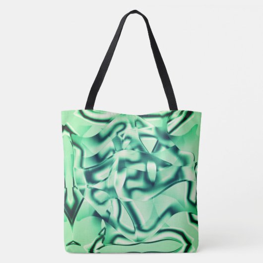 Grüne Formen aus Acryl, mit Pfefferminztönen Tasche (Rückseite)