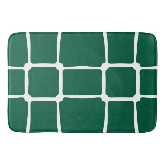 Grüne Formen Quadrate fett asymmetrisch Badematte (Vorderseite)