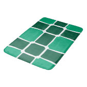 Grüne Formen Quadrate fett asymmetrisch Badematte (Schrägansicht)