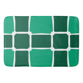 Grüne Formen Quadrate fett asymmetrisch Badematte