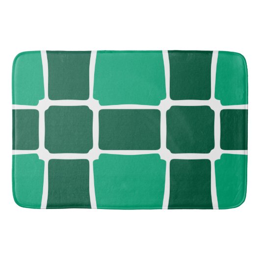 Grüne Formen Quadrate fett asymmetrisch Badematte (Vorderseite)