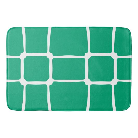Grüne Formen Quadrate fett asymmetrisch Badematte (Vorderseite)