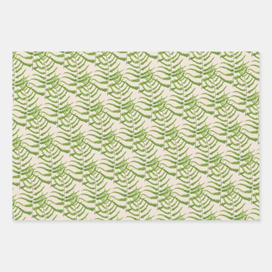 Grüne Formulare für ein Set mit einem Umschlagpapi Geschenkpapier Set (Vorderseite)