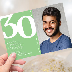 Grüne Foto 30. Geburtstagsfeier Einladung