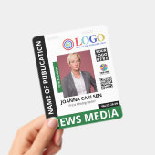 Grüne Foto & 3 Logo QR-Code Press-ID Ausweis (Handheld)