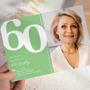 Grüne Foto 60. Geburtstagsfeier Einladung