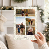 Grüne Foto-Collage-Weihnachtskrone Feiertagskarte