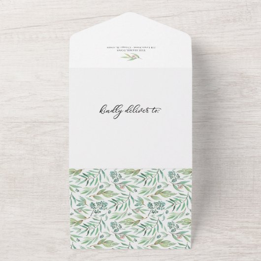 Grüne Foto Geburtsankündigung & Dankeschön Karte (Außenbereich)