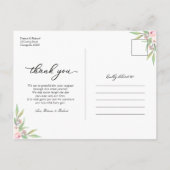 Grüne Foto Geburtserklärung & Vielen Dank Post Postkarte (Rückseite)