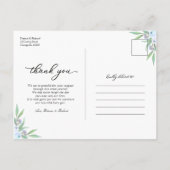 Grüne Foto Geburtserklärung & Vielen Dank Post Postkarte (Rückseite)