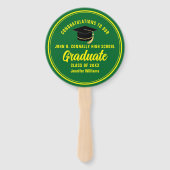 Grüne Foto-Graduate-Party Fächer (Vorderseite)
