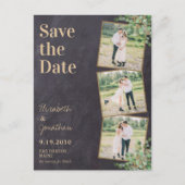 Grüne Foto QR Code Hochzeit speichern das Datum Postkarte (Vorderseite)