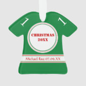 Grüne Foto-Template-Kinder des Weihnachtsmanns Ornament (Rückseite)