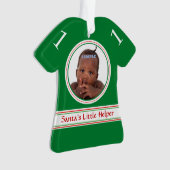 Grüne Foto-Template-Kinder des Weihnachtsmanns Ornament (Vorderseite)