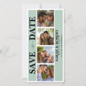 Grüne Fotobox-Collage Save The Date (Vorderseite)