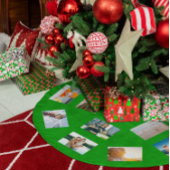 Grüne FotoCollage Polyester Weihnachtsbaumdecke