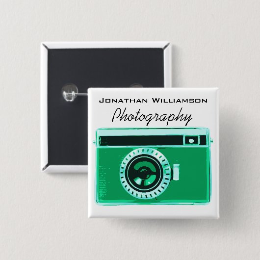 Grüne Fotografie Button (Vorne & Hinten)