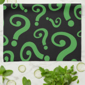 Grüne Frage Geschirrtuch (Gefaltet)