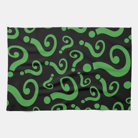 Grüne Frage Geschirrtuch (Horizontal)