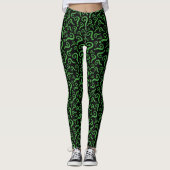 Grüne Frage Leggings (Vorderseite)