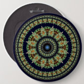 Grüne fraktale Feen-Mandala Button (Vorne & Hinten)