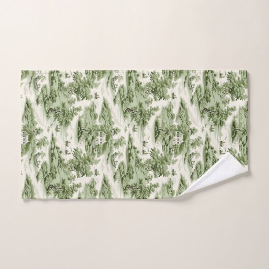 Grüne französische Landschaft Badhandtuch Set (Handtuch)