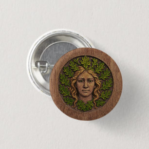 Grüne Frau - Holz Button