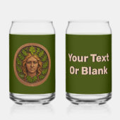 Grüne Frau - Holz Dosenglas (Vorderseite)