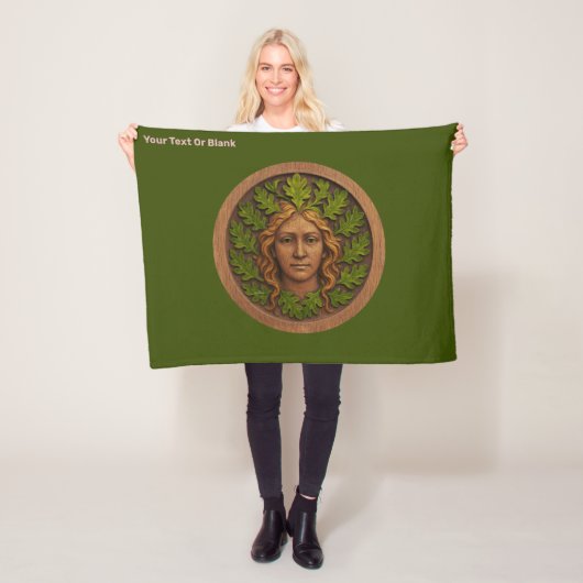 Grüne Frau - Holz Fleecedecke (Beispiel)