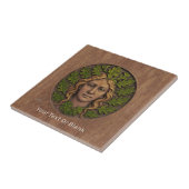 Grüne Frau - Holz Fliese (Seite)